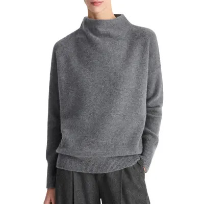 Vince Boiled Cashmere Funnel Neck Pullover in Coastal at Nordstrom, Size Medium | Nordstrom