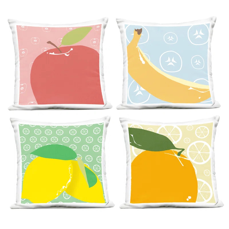 Stupell Industries Bright Kitchen Fruits Design by Daniela Santiago Outdoor Printed Pillow (Set o... | Wayfair North America