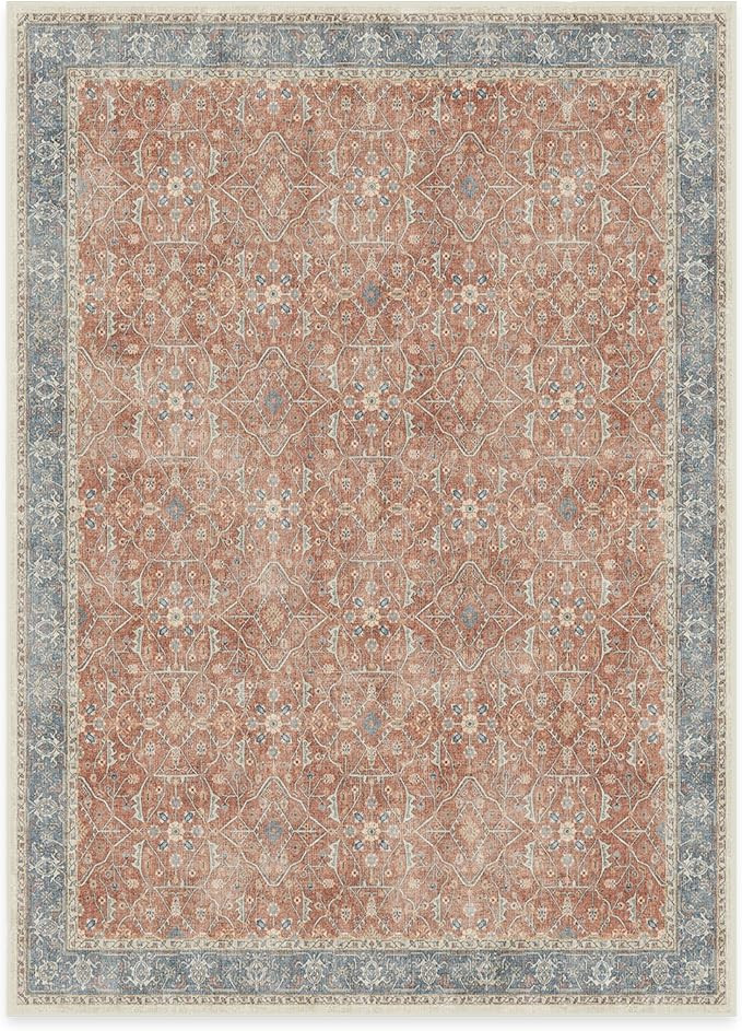 RUGGABLE Celestine Washable Rug - Vintage Area Rug for Living Room, Bedroom, Kitchen & Dorm Room ... | Amazon (US)