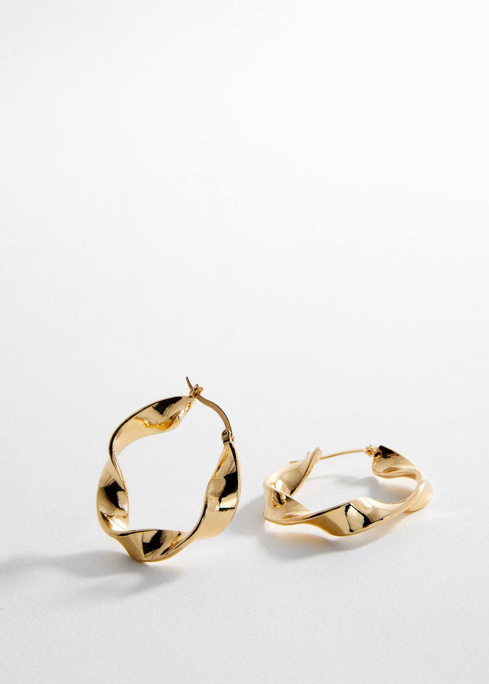 Twisted hoop earrings -  Women | Mango USA | MANGO (US)