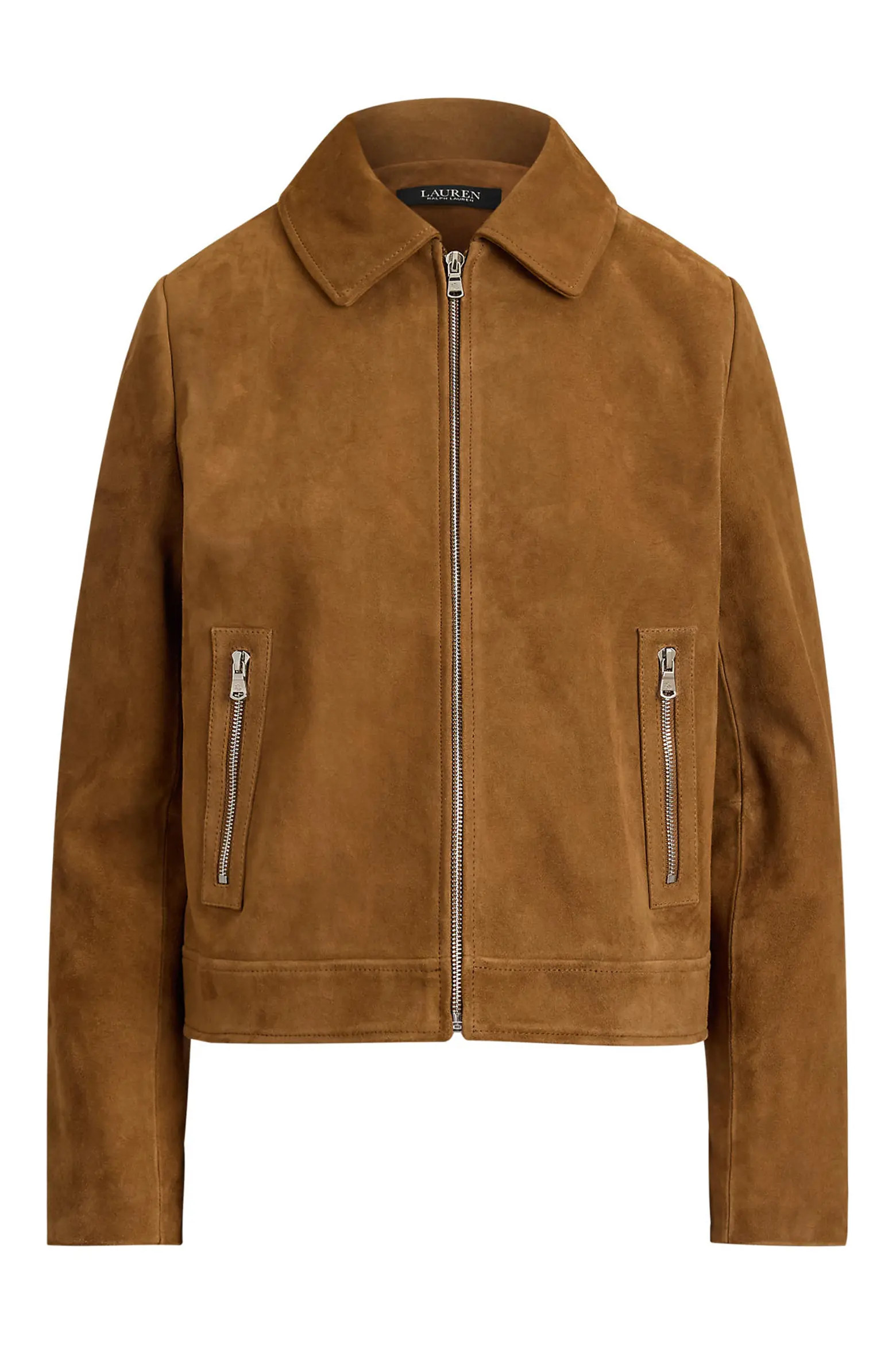 Lauren Ralph Lauren Suede Zip Front Jacket (Women) | Nordstrom | Nordstrom