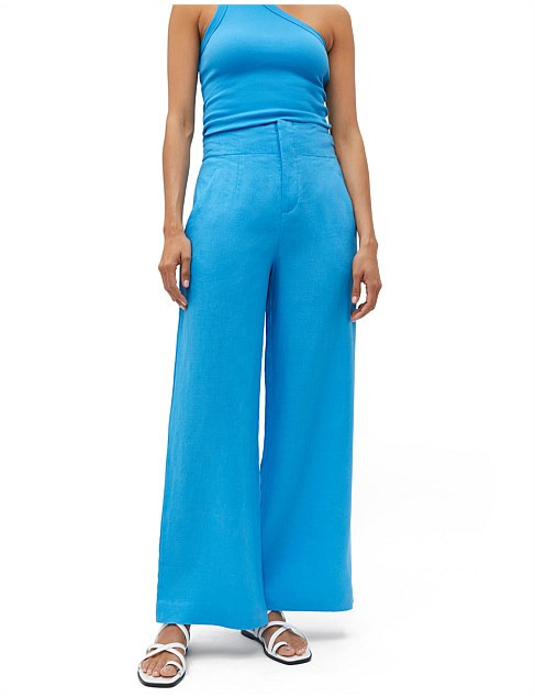 Seed Heritage Core Linen High Waisted Wide Leg Pant | David Jones | David Jones (Australia & New Zealand)