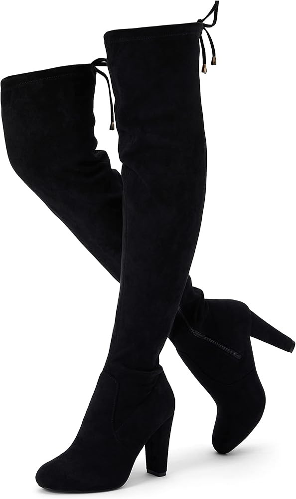 Vepose Women's 994 Fashion Suede High Chunky Heel Over The Knee High Boots with Zipper | Amazon (US)