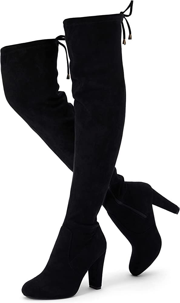 Vepose Women's Over The Knee High Boots 94 Fashion Suede High Chunky Heel Boots with Zipper | Amazon (US)