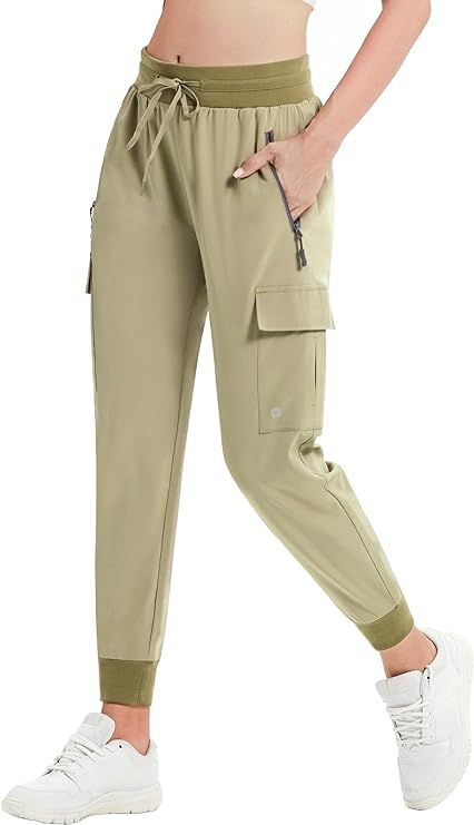 Women's Cargo Hiking Pants Lightweight Quick Dry Athletic Joggers Waterproof with Zipper Pockets ... | Amazon (US)