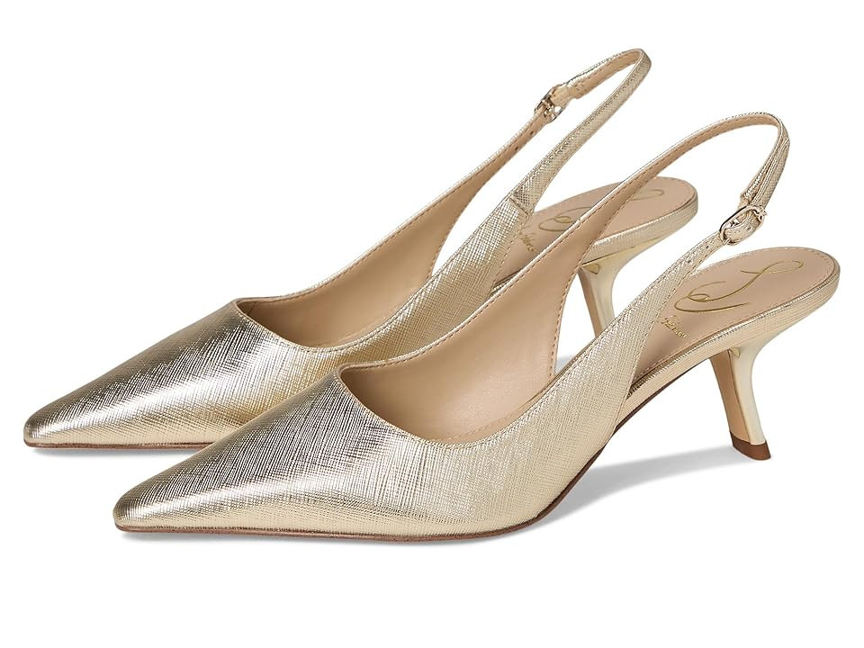 Sam Edelman Bianka Sling Women's Shoes Gold Leaf : 7 W, Synthetic | Zappos