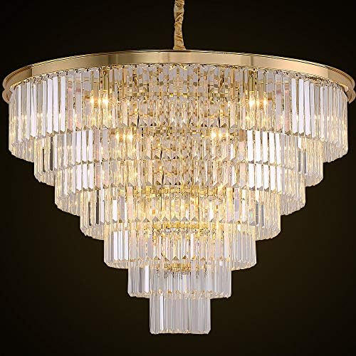 MEELIGHTING Gold Plated Crystal Chandelier Lighting Modern Contemporary Empress Chandeliers Penda... | Amazon (US)
