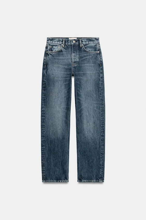 ZW COLLECTION STRAIGHT MID-WAIST JEANS | Zara UK