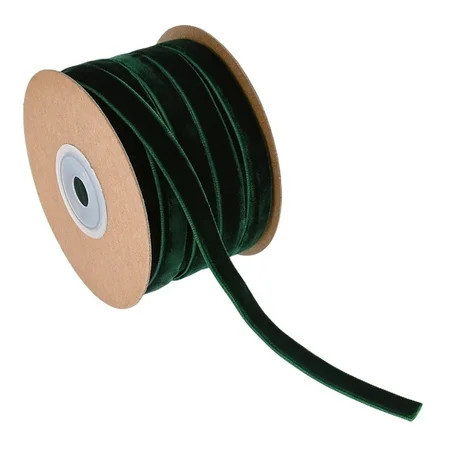 1*Christmas Decoration Ribbon - Green Velvet Ribbon 3/8 Inch 20 Yards Dark Green Velvet Fabric Vintage Thin Velvet Ribbon | Walmart (US)