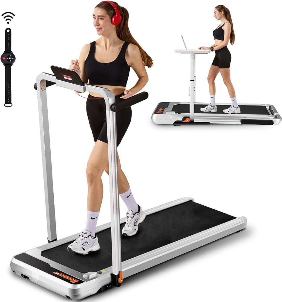 Homguava 2 in 1 Folding Treadmill, 2.5HP Walking Pad Treadmill for Home/Office, Under Desk Treadm... | Amazon (US)