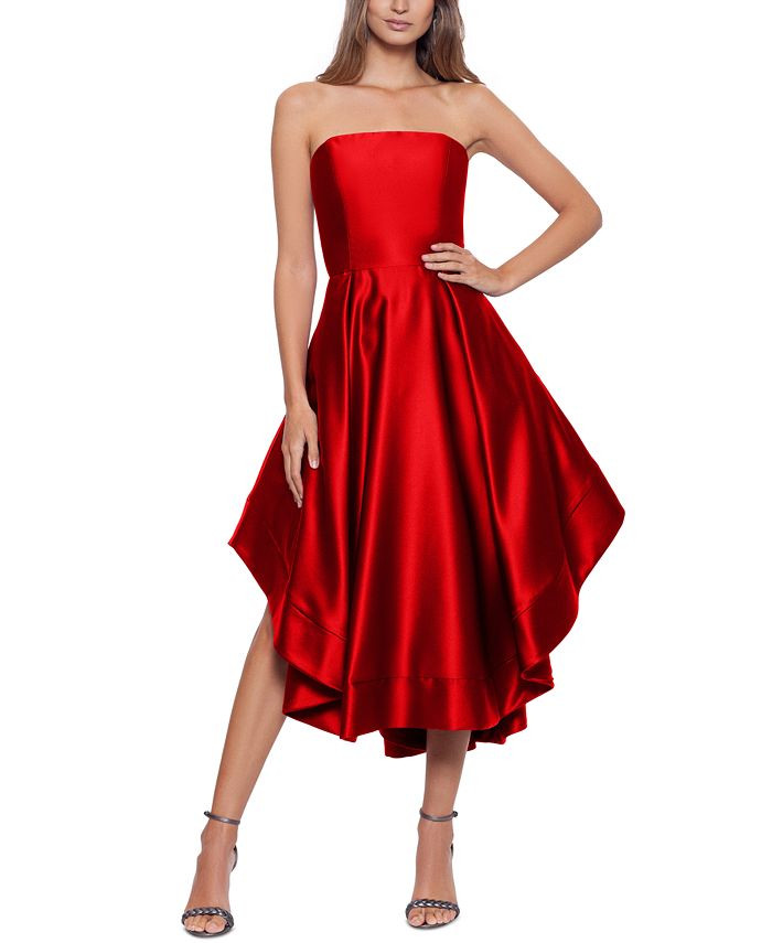 Betsy & Adam Strapless High-Low-Hem Gown & Reviews - Dresses - Women - Macy's | Macys (US)