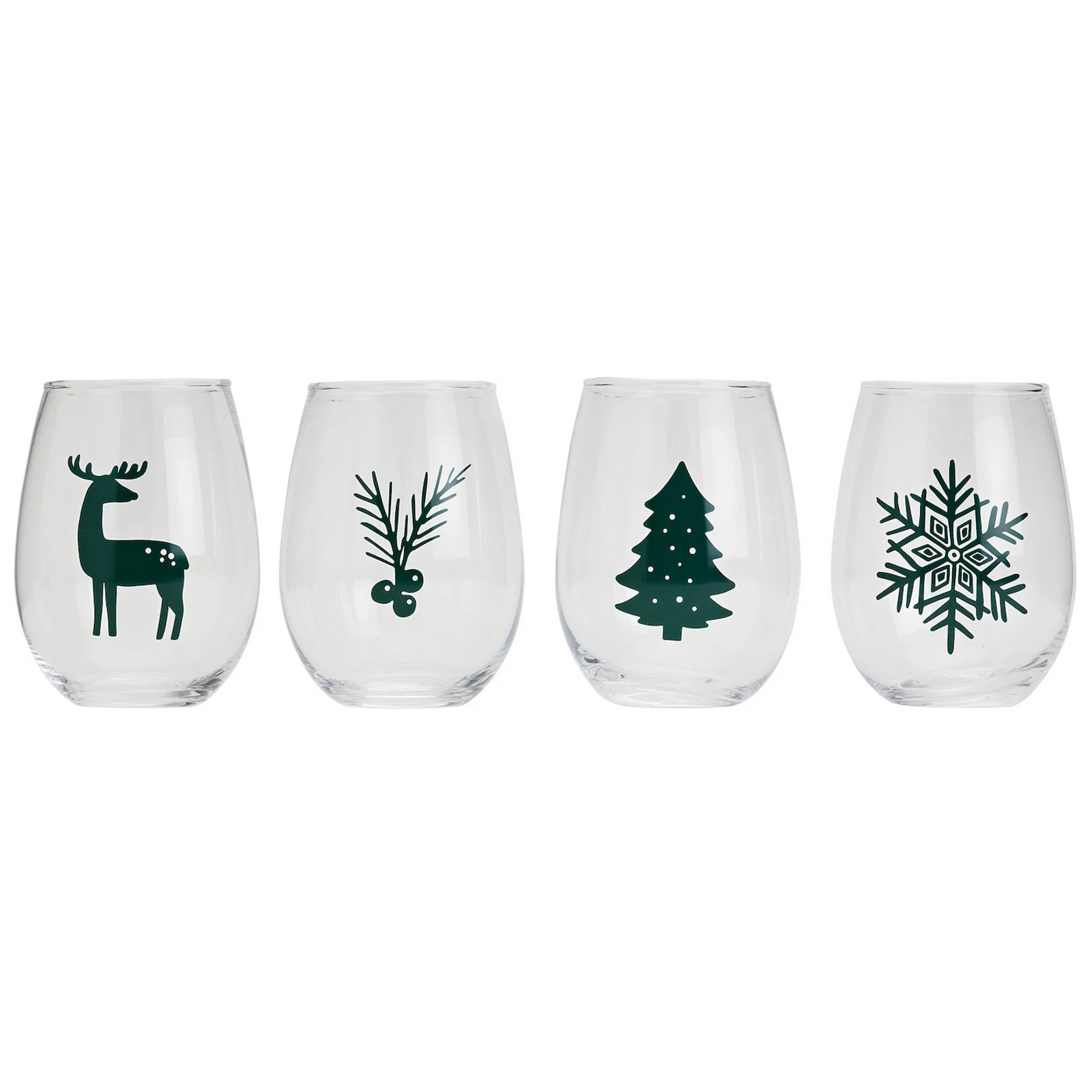 Gallery Winter Forest 4-pc. Stemless Wine Glass Set, Multicolor | Kohl's