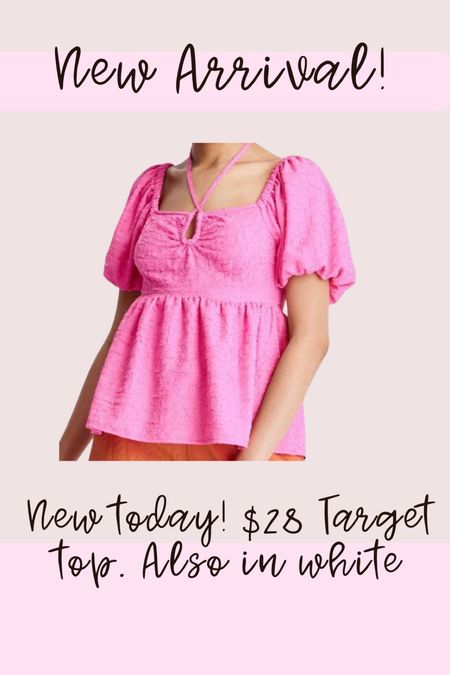 Target top, spring tops, peplum tops, spring outfits, target style, vacation outfit, resort wear, puff sleeves, puff sleeve top, Barbie pink 

#LTKtravel #LTKunder50 #LTKFind