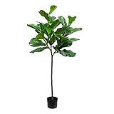 BESAMENATURE 4.5-Foot Artificial Fiddle Leaf Fig Tree/Faux Ficus Lyrata for Home Decor, Green | Amazon (US)