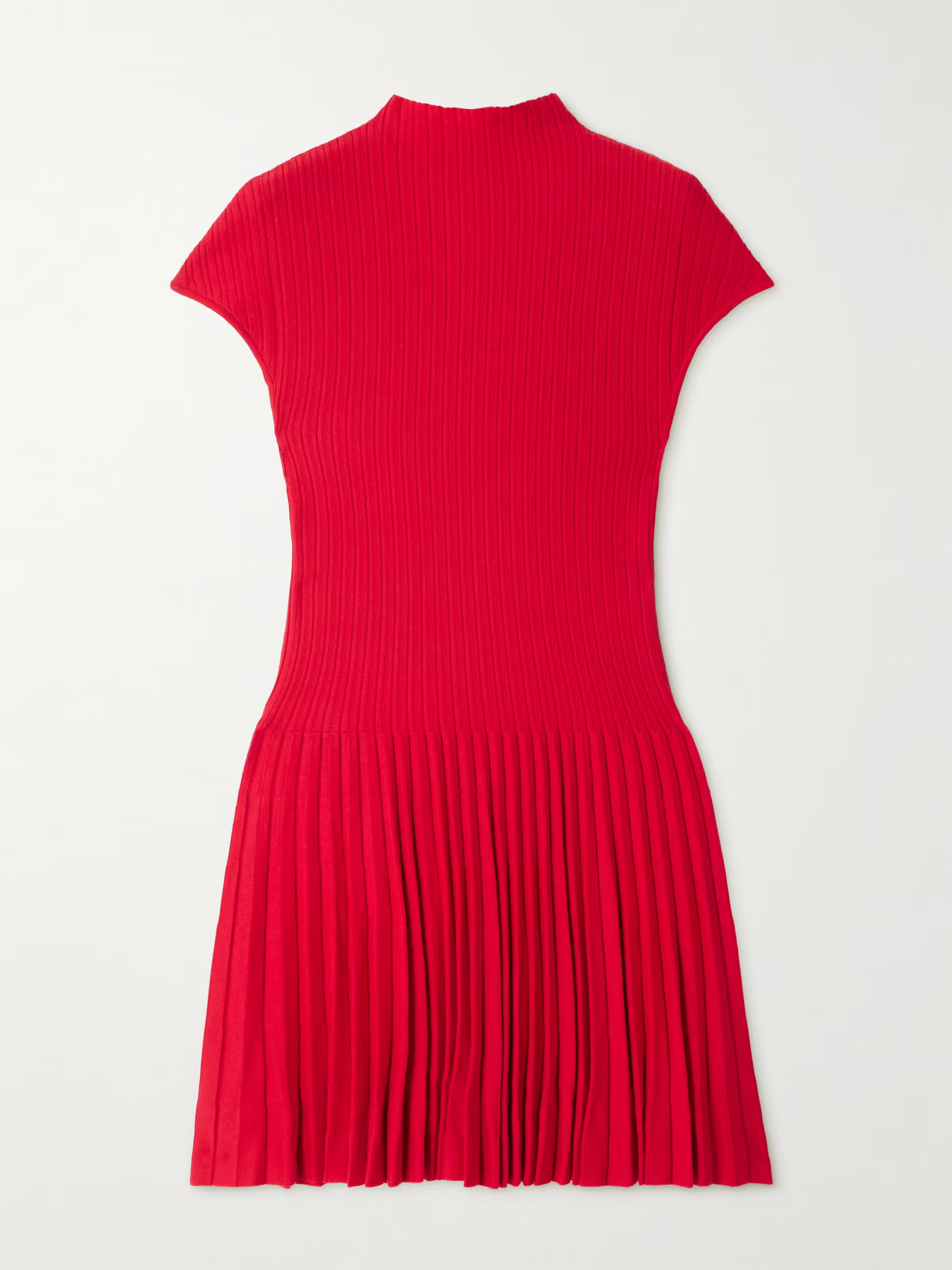 Pleated ribbed cotton mini dress | NET-A-PORTER (UK & EU)