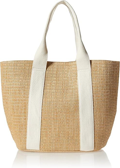 The Drop Women's Tracy Large Canvas Detail Straw Tote | Amazon (US)