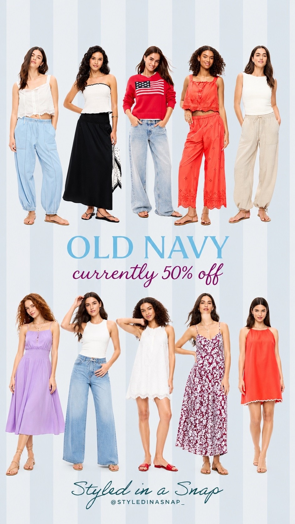 Everything out at Old Navy is currently 50% off! So many super cute things for spring and summer!

#LTKSeasonal #LTKSaleAlert #LTKOver40