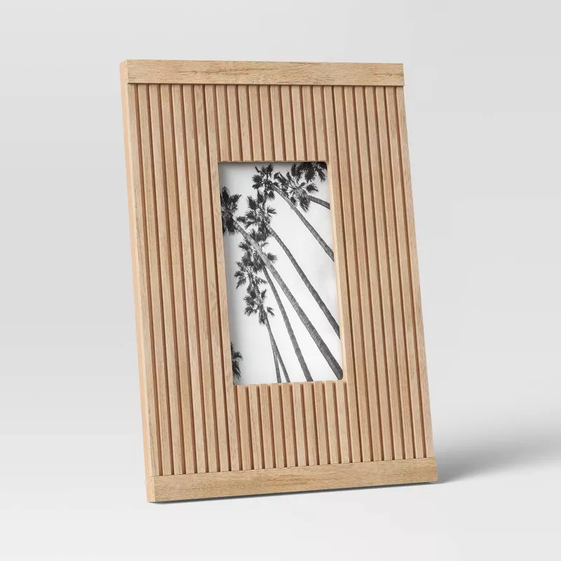 5" x 7" Wood Fluted Frame with Slats Natural - Threshold™ | Target