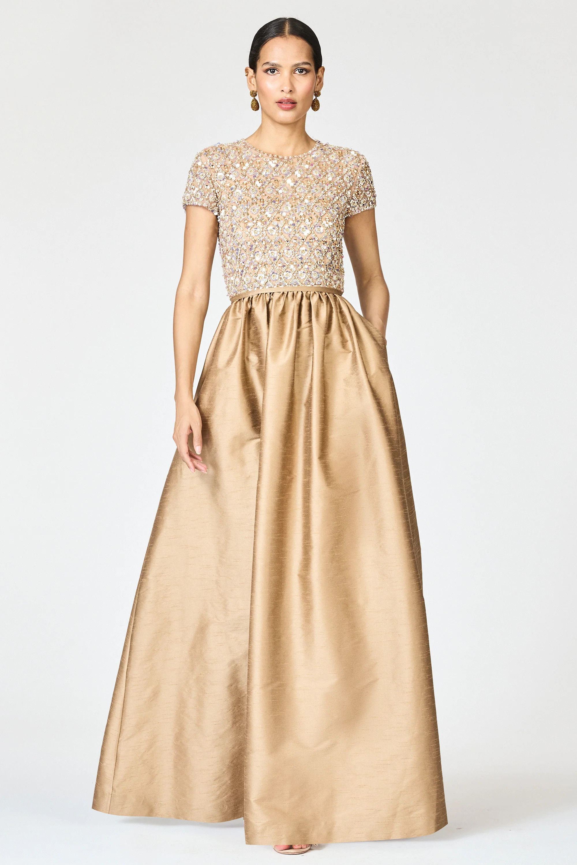 EMBELLISHED LONDON GOWN - CAFE | Sachin and Babi