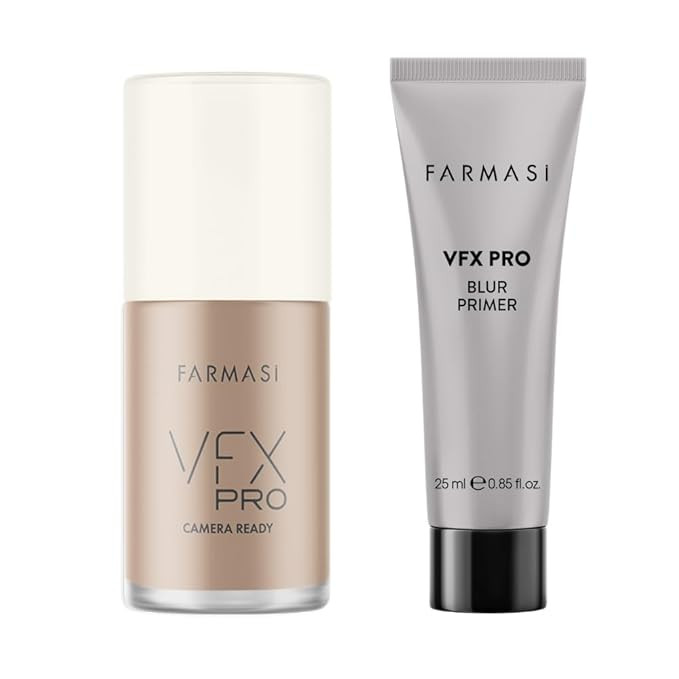 FARMASi VFX Pro Natural Beige and VFX Pro Primer Long Lasting Liquid Foundation Set, Skin Moistur... | Amazon (US)
