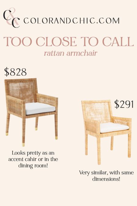 Rattan dining chairs that are very similar! 

#LTKHome #LTKStyleTip