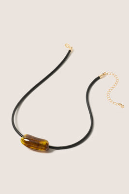 EVEREVE Women's Este Resin Cord Necklace, Black | Evereve