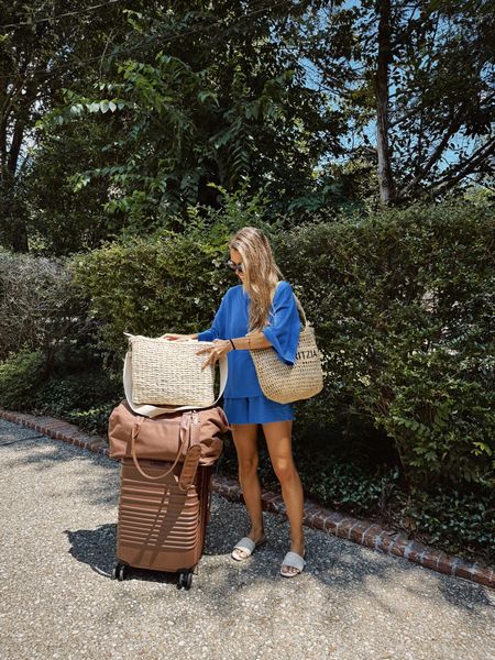 Blue shorts amazon set size small
Beis luggage maple
Woven cooler bag hat attack 

#LTKSummerSales #LTKTravel #LTKxNSale