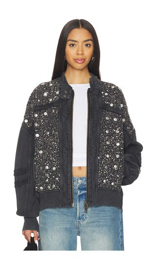 Free People Sparkle Sweatshirt in Black. - size S | Revolve Clothing (Global)