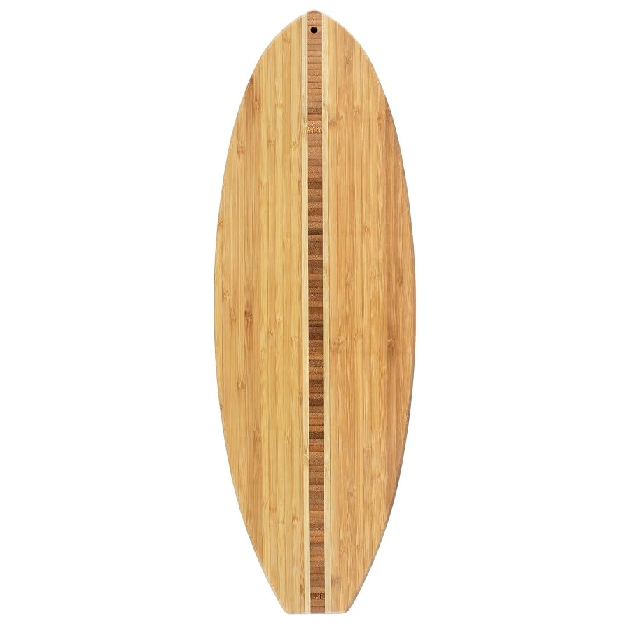 Totally Bamboo Surfboard Shaped Bamboo Wood Cutting Board and Charcuterie Serving Board, 23" x 7-... | Amazon (US)