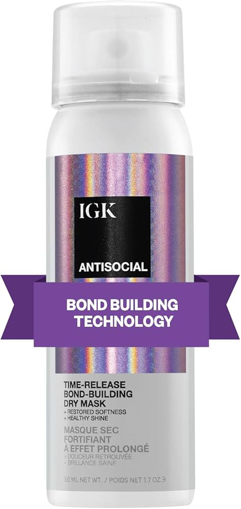 IGK Antisocial Dry Hair Mask – Leave-in Overnight Mask | Hair Bond-Building Treatment for Dry H... | Amazon (US)