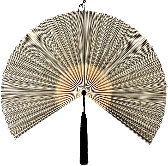 ChumDecor Fan Wall Decor, Japanese Giant Fan, Large Bamboo Fan Wall Art for Boho Hanging Headboar... | Amazon (US)