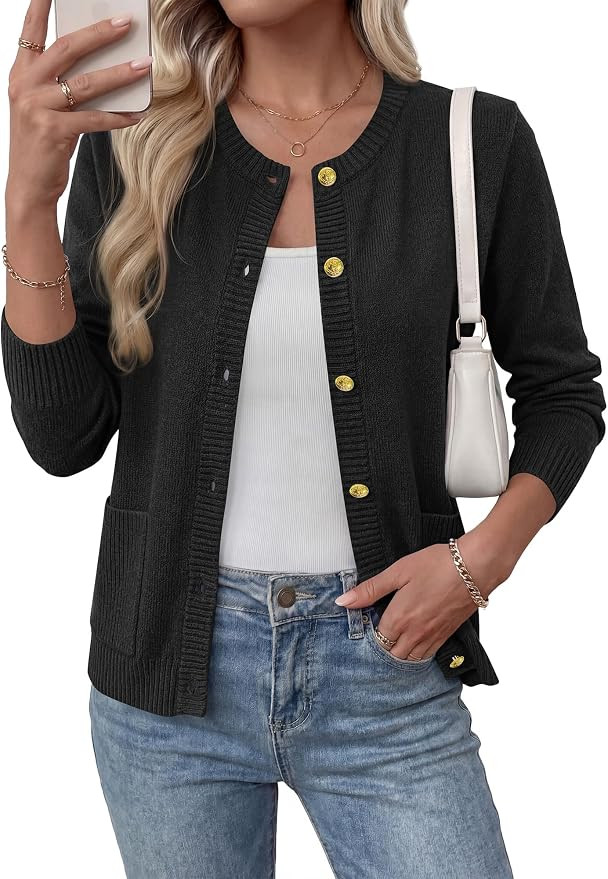BTFBM Fall Cardigan Sweaters for Women Lightweight 2026 | Long Sleeve Button Down Open Front Card... | Amazon (US)