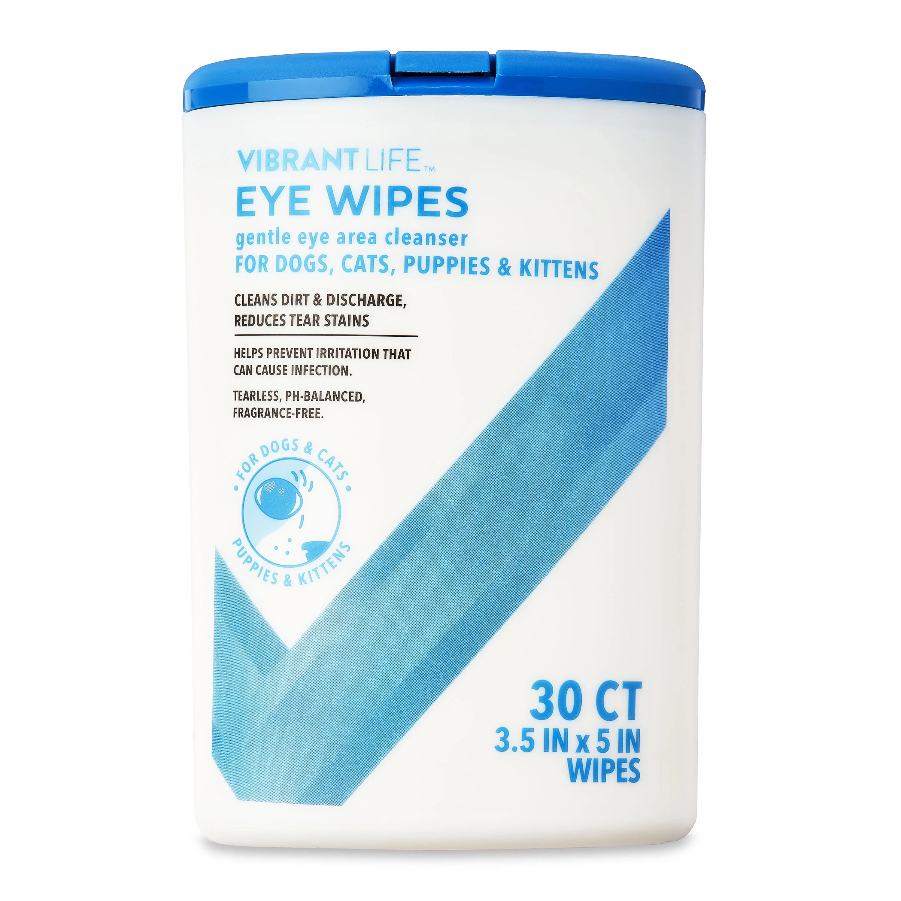 Vibrant Life Eye Wipes for Cats & Dogs, 30 Count | Walmart (US)