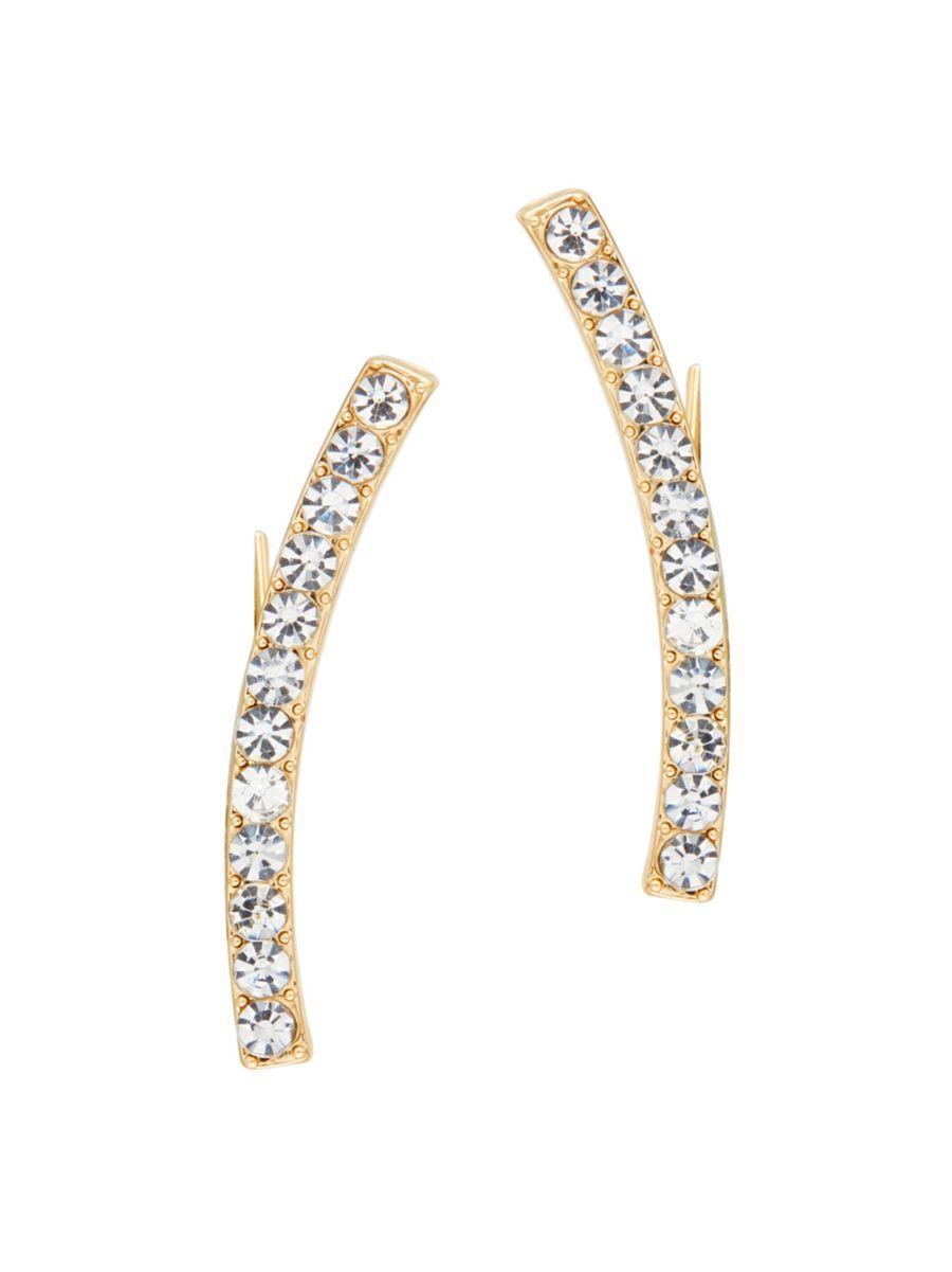 Goldtone & Glass Crystal Curved Bar Ear Climbers | Saks Fifth Avenue
