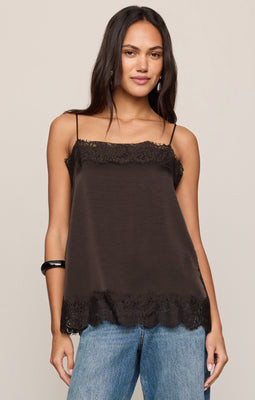 Roselle Lace Trim Cami Cocoa Bean / Small | Z Supply