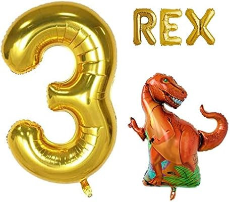 Huge 3 Rex Balloon Set Three Year Old Birthday Dinosaur Party Dinosaur Theme Decor 3 Year Old Cel... | Amazon (US)