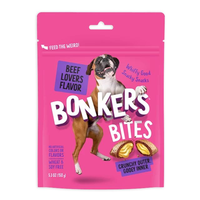 Bonkers Bites Crunchy And Soft Dog Treats Beef Lovers Flavor 5.3Oz - Walmart.com | Walmart (US)