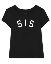Baby And Toddler Girls Matching Family Sis Graphic Tee - black | The Children's Place