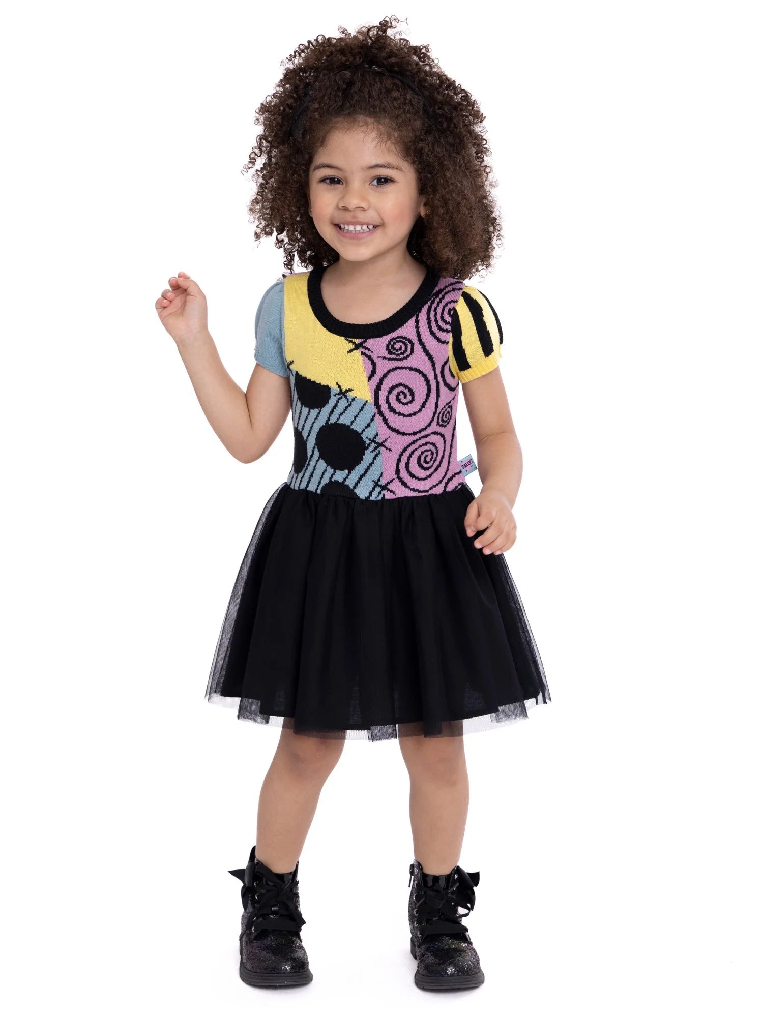 Nightmare Before Christmas Toddler Girl Sally Cosplay Sweater Dress, Sizes 12M-5T | Walmart (US)