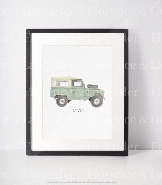 Personalised land rover print 90 4x4 watercolour defender | Etsy | Etsy (US)