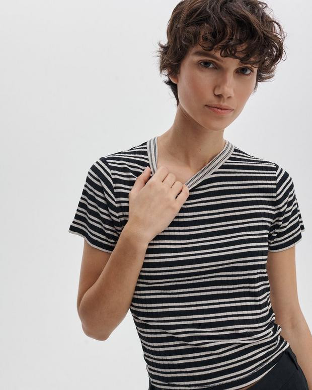 Luca Contrast Striped Tee | rag & bone