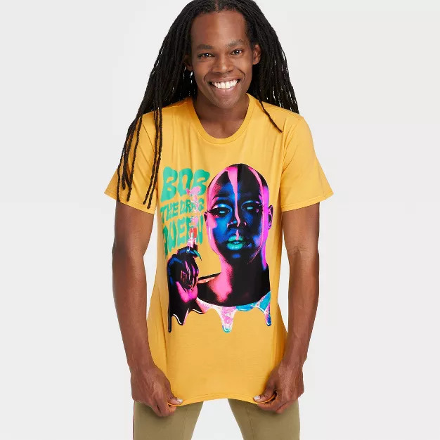 Pride Adult Bob the Drag Queen Short Sleeve T-Shirt - Gold | Target