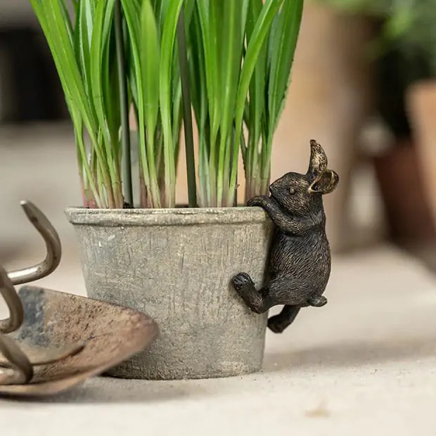 Rustic Gold Bunny Pot Hugger Set of 3 | Antique Farm House