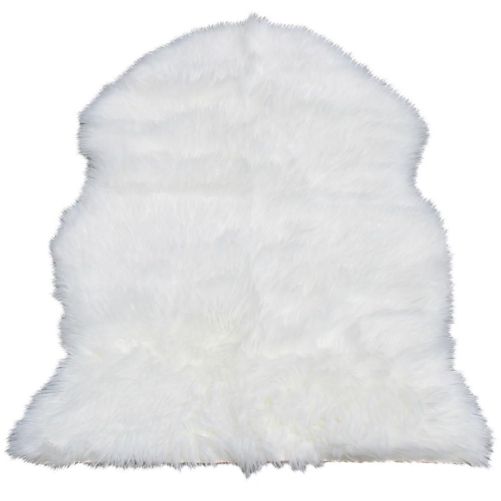 Walk on Me Faux Sheepskin Shag Rug White 2 ft. X 3 ft. Super Soft Faux Fur Rug | The Home Depot