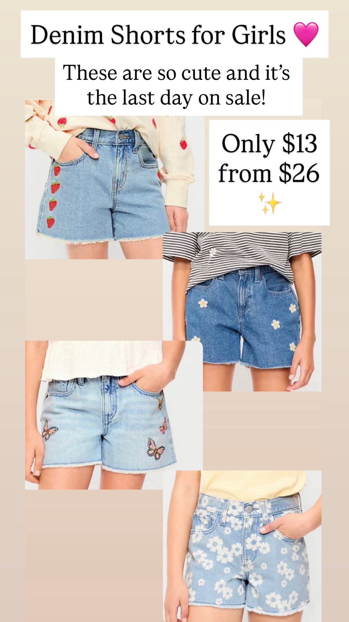 Denim shorts for girls are $13 from $26! 

#LTKKids #LTKSaleAlert