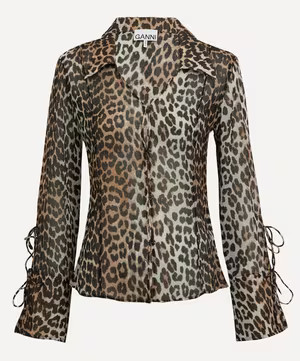Leopard Printed Chiffon Shirt | Liberty London (UK)