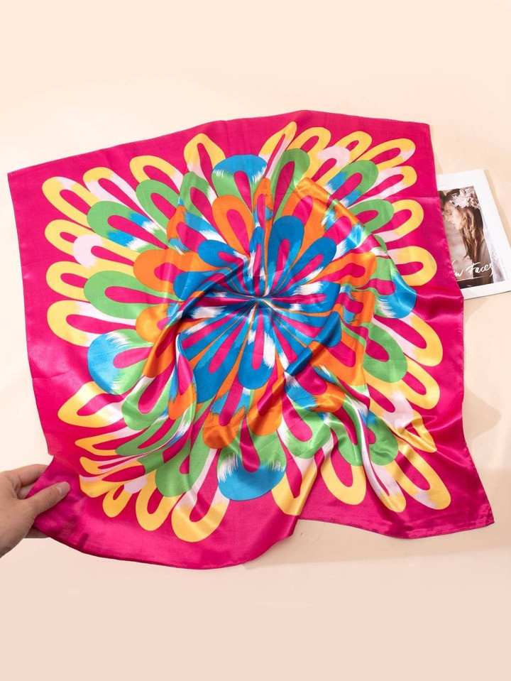 1pc Ladies Beach Accessories Chiffon Scarf With Printed Pattern, European & American Style, Perfe... | SHEIN