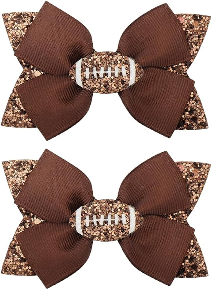 Football Hair Accessories Rugby Soccer Hair Bow Clips Football Mom Bow Ribbon Sports Theme Alliga... | Amazon (US)