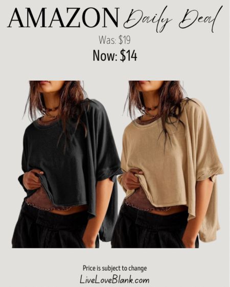 Amazon daily deal 
Amazon fashion women’s oversized t shirt
Affordable fashion
#ltku
Prices subject to change 
Commissionable link 


#LTKOver40 #LTKSeasonal #LTKSaleAlert
