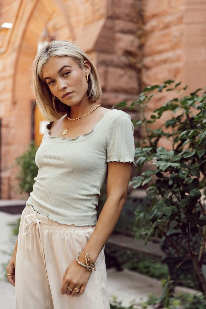 Vero Moda Sydia Tee in Sage - XS / Sage - böhme | Böhme US